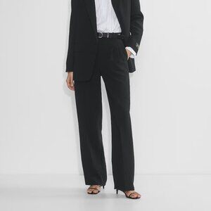 Aritzia Black Wide Leg Trousers (Effortless Pant), Size 6